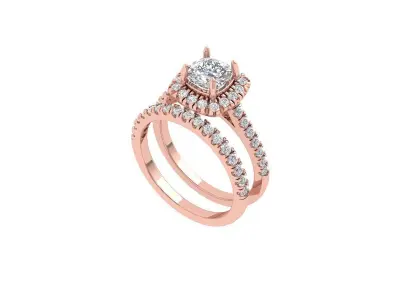 Solitair Ring Bridal Set 3D print model