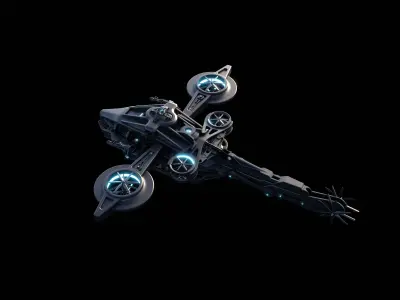 sci fi helicopter 3D model