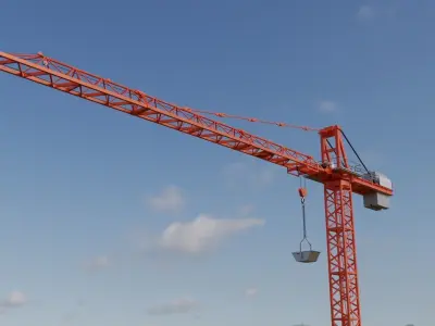 Construction Crane - Hammerhead Tower Crane 3D model