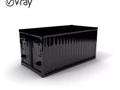 Yellow Shipping Container Model Pack with Various LODs Low-poly 3D model