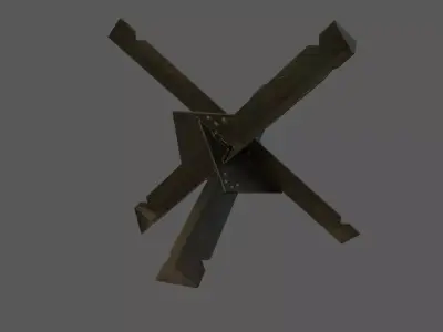 Czech Hedgehog Barricade Low-poly 3D model