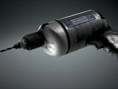 Vintage Electric Drill Low-poly 3D model