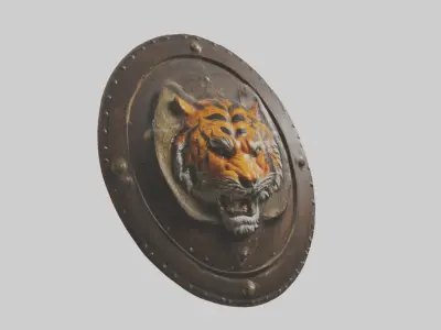 Tiger Emblazoned Shie 1 Low-poly 3D model