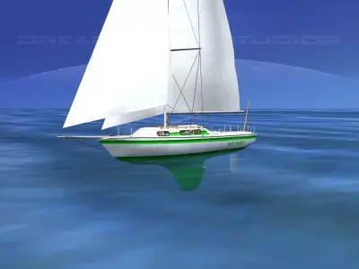 30 Foot Sailboat V05 3D model