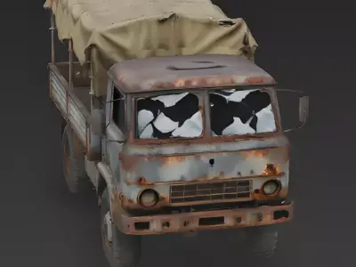 Abandoned Military Logistics Truck 3D Model Low-poly 3D model