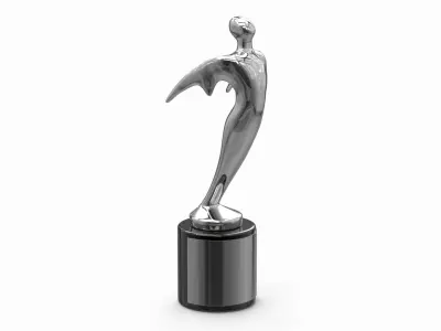Abstract Human Figure Trophy Silver 3D model