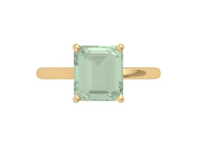 Emerald Solitaire Ring 3D print model 40