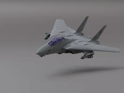 F-14 Fighter Jet Low-poly 3D model