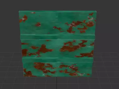 Rusty metal wall Low-poly 3D model