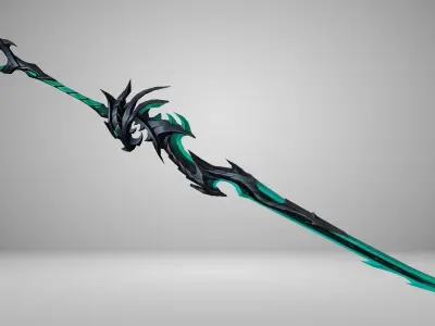 Futuristic Sword Low-poly 3D model 9