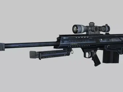 Sniper Denel 12NTW-20 Low-Poly 3D Model Low-poly 3D model