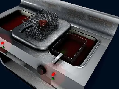 INDUSTRIAL KITCHEN FRENCHFRIES UNIT 3D model