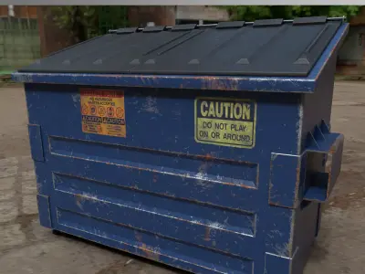PBR Dumpster trash can Low-poly 3D model