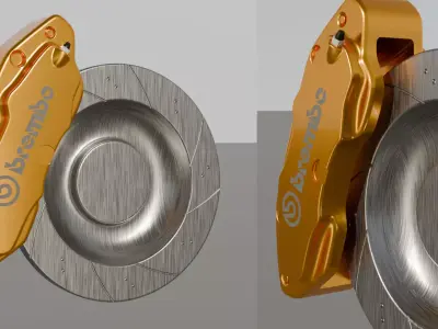 Nissan 350Z Rear Brembo Calipers High Quality for Visualization 3D model