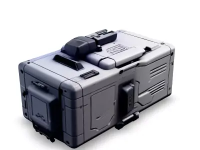 SciFi Power Supply and Batteries Low-poly 3D model