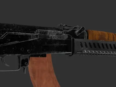 AK-47 Low-poly 3D model rifle - rifle Low-poly 3D model