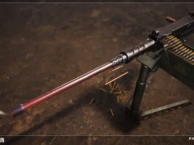 M2 Machine Gun Low-poly 3D model
