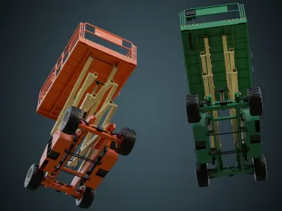 Scissor Lift 2A Low-poly 3D model