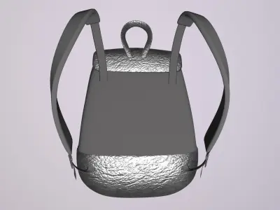 Backpack leather Low-poly 3D model