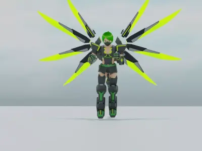 Mech Fairy Low-poly 3D model
