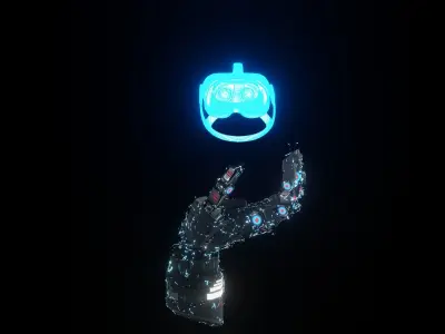 Sci-Fi Hand And VR headset  3D model