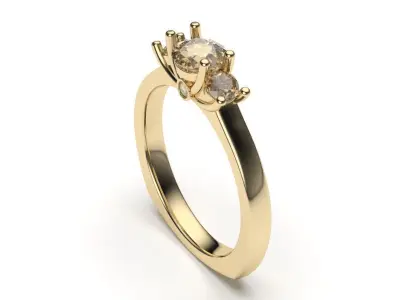 solitaire with ring sizes  8 part S118 3D print model