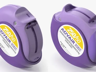 Advair Diskus Dry Powder Inhaler Purple 3D model