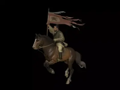 Flag  war horse 3D model