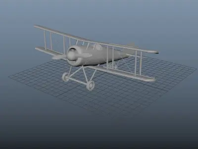 Airplane old Low-poly 3D model