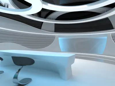 Sci-Fi Futuristic News Studio 3D model