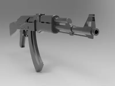 Ak-47 Without Textures Low-poly 3D model
