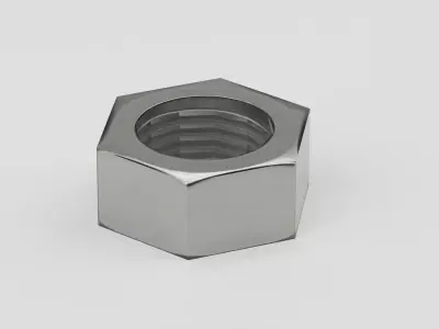 Metal Nut - Game Ready Low Poly Low-poly 3D model
