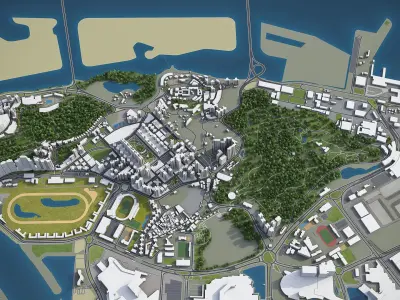 Macau - city and surroundings 3D model