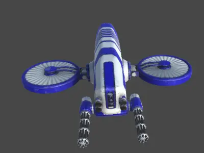 Futuristic Police Drone 02 - Unity Game Asset Low-poly 3D model