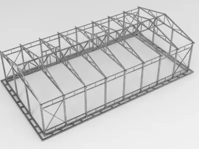 Industrial Metal Hangar 3D model by storehouse3d