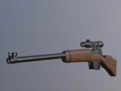 Vintovka wooden rifle Low-poly 3D model