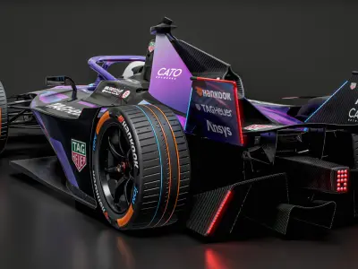 TAG Heuer Formula E Team 2025 Gen3 Evo Race Car 3D model