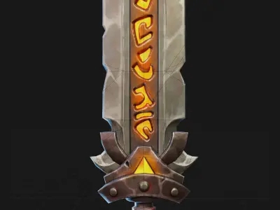 Stylized Sword Weapon Low Poly Game Ready Low-poly 3D model