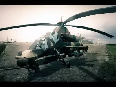 AH2 Rooivalk Attack Helicopter 3D model