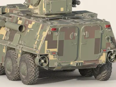 BTR 4 Low Poly Game Ready  Low-poly 3D model