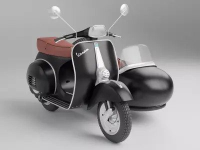 Vespa Sprint With Sidecar Season 2 Low-poly 3D model  Low-poly 3D model