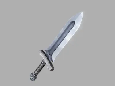 Dagger sword Low-poly 3D model 7
