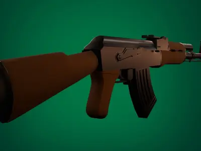 Ak47 Lowpoly Low-poly 3D model
