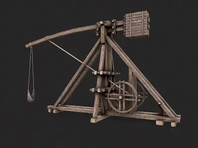 Medieval Siege Trebuchet 2 Low-poly 3D model