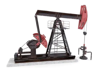 Oil Pumpjack Animated 2 Low-poly 3D model