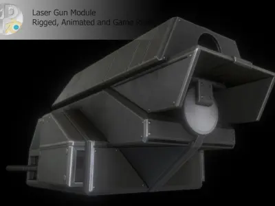 Laser Gun Module Low-poly 3D model