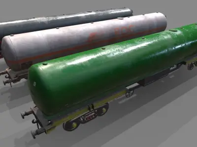 Double Bogie TEA Wagon Low-poly 3D model