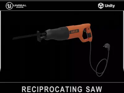 Reciprocating Saw Low-poly 3D model