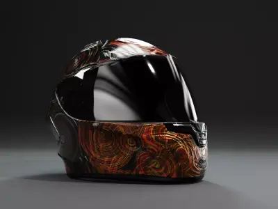 NJS Helmet Fullface  Realistic High-Quality 3D Model Low-poly 3D model