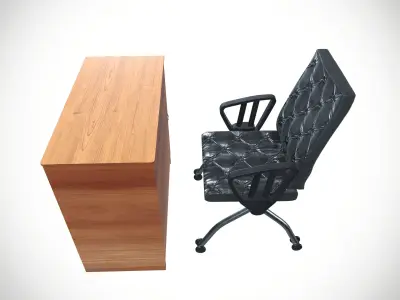 Table and chair Low-poly 3D model